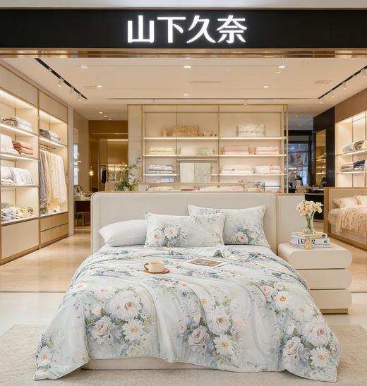 山下久奈法式花韵高端凉感丝夏被，母婴级安全、凉感丝面料、法式水彩花卉印花，一件不留的出口标准。 商品图3