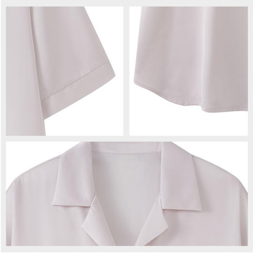 【7.5折限时特惠】（大版）【秀黛】女卡通印花丝质短袖裙仿丝触感丝滑垂坠衬衣领女士夏季短袖睡裙W2551102T【门店同款】 商品图4