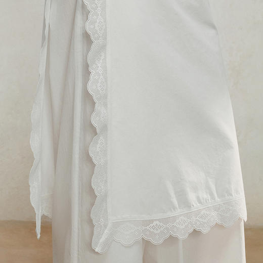 【林栖设计小店】花影流光|纯棉优雅百搭镂空花边拼接2026夏新款阔腿裤子1962137 商品图3