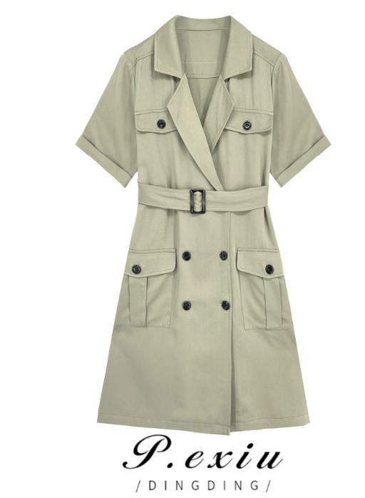 03-5潘依绣丁丁宠粉【优雅恋人】西装领气质显瘦连衣裙 20961T 商品图0