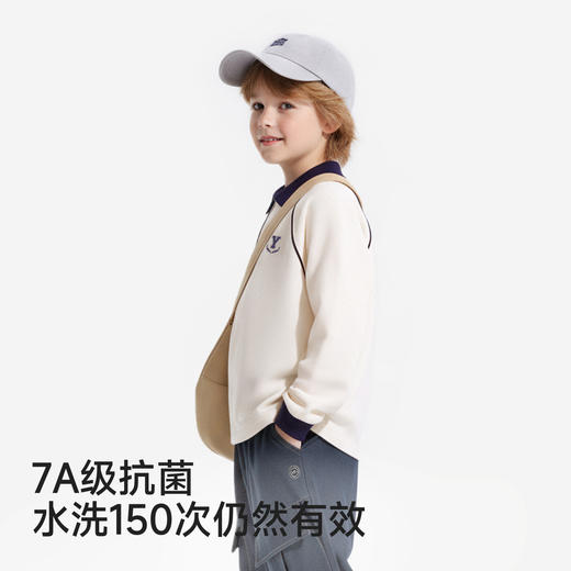 【7A抗菌+舒爽凉感】英氏儿童T恤男童春夏长袖T恤上衣POLO衫户外休闲百搭 商品图3