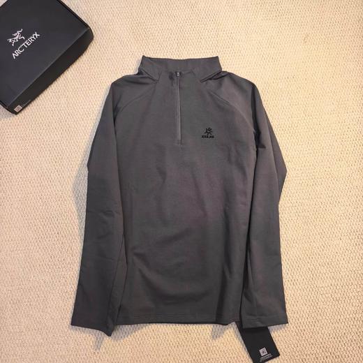 F032709夏季新款运动户外速干吸汗排汗半开胸立领长袖T恤 商品图4