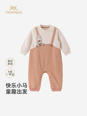 英氏婴儿衣服男女宝宝长袖连体衣可爱卡通外出爬爬服YRHAJ1S005A