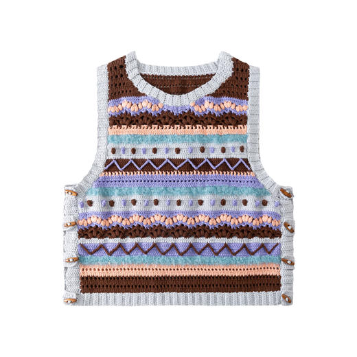 苏苏姐家睦边背心手工diy钩针自制上衣编织4股棉毛线团材料包 商品图4