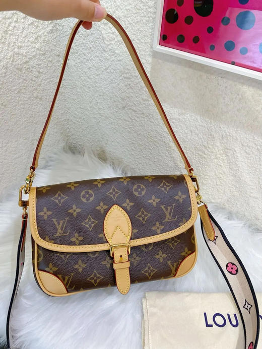 LV 老花 黑肩带 Diane 法棍包 商品图0