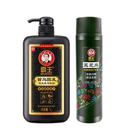 霸王 首乌固发洗发液（防脱型）1L+450黑芝麻亮丽柔顺护发素随机发货 BWFC-007