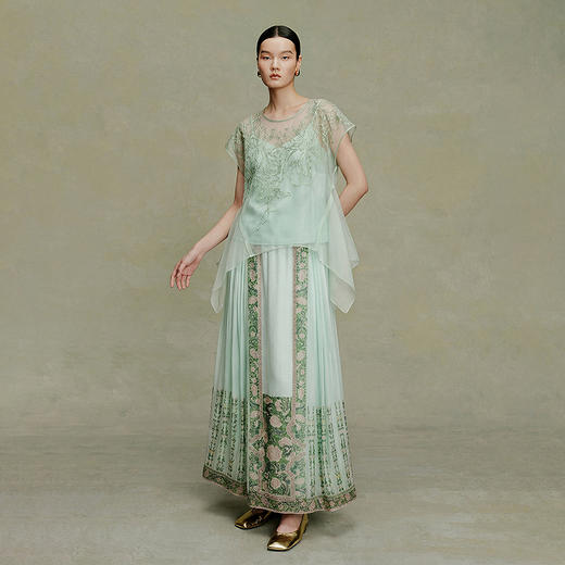 【林栖设计小店】（预售15天发货）醉芳菲|时装周同款花神改良轻凉马面裙2026夏新款半裙C1963001 商品图1