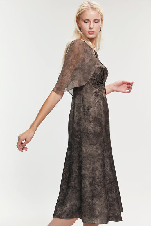 SAFICOO 优雅女人 披肩式微落设计连衣裙 商品图2