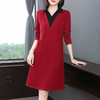 圣诞长袖红色连衣裙女秋冬2026新款大码女装高级感polo衫翻领裙子 商品缩略图0
