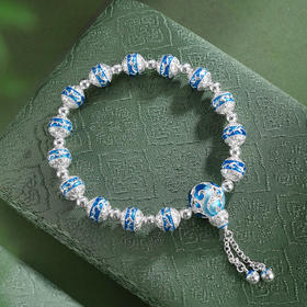 子佩集【云福双至】银S990手串手链【QFSL025】原创作品花丝珐琅彩祥云2602