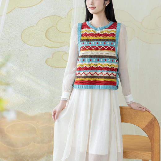 苏苏姐家睦边背心手工diy钩针自制上衣编织4股棉毛线团材料包 商品图3