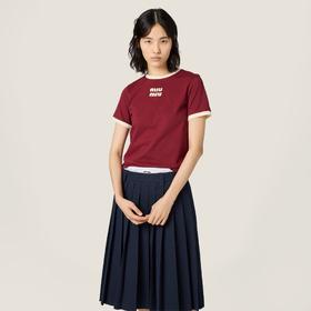 MiuMiu撞色短袖tee