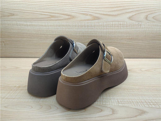 2025豪行春夏款正品真皮勃肯鞋时尚休闲厚底包头女拖鞋25230099 商品图2