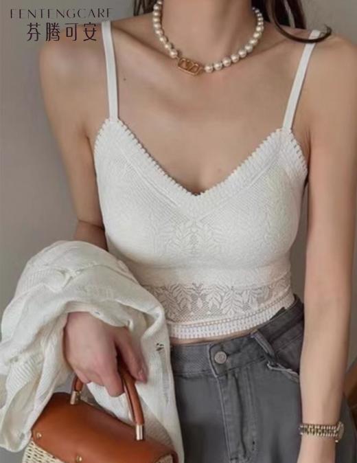 【FENTENG芬腾可安正品浪漫花卉蕾丝美背吊带内衣】会呼吸的蕾丝吊带内衣~凉肌美背，精致的蕾丝花艺刺绣，自带仙气感 商品图0