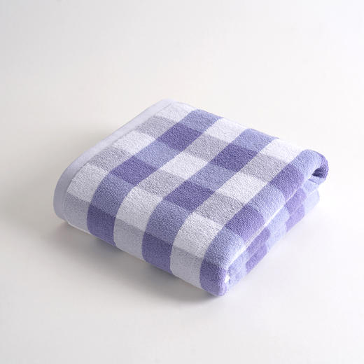 無印良品 A类纯棉柔软亲肤毛巾一毛一浴装蓝格 MJ-zu0659 商品图1