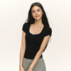Ariseism 美式复古蝴蝶结镂空短袖T恤女夏季新款上衣 商品缩略图0