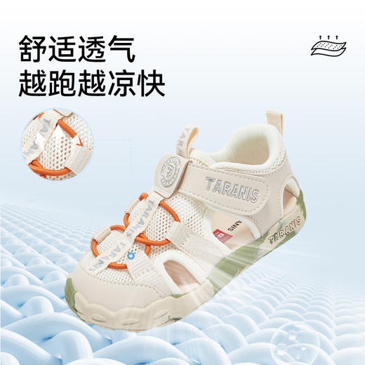 泰兰尼斯夏季新款萌爪系列学步凉鞋男宝宝防踢机能鞋透气女童鞋子T07T6B9070 商品图3