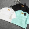 F032703早春新款男女同款纯棉双纱水洗面料绣花标识短袖T恤 商品缩略图2