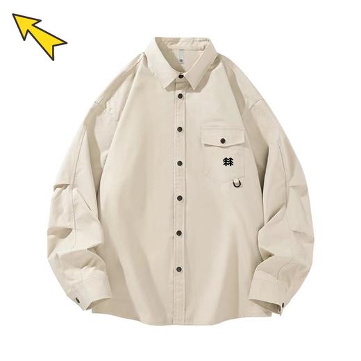 F032733春季新款时尚简约纯棉立体男女同款工装风长袖外套 商品图2