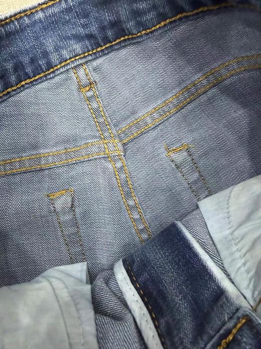 F0327112棉质混纺阔腿牛仔裤水洗做旧直筒休闲裤 商品图10