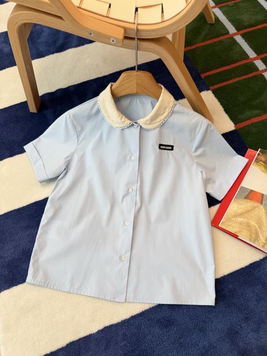 缪缪 新款浅蓝娃娃领衬衫 商品图9