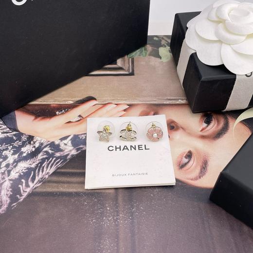 HD14 香奈儿 山茶花三件套耳钉粉/黑 商品图2