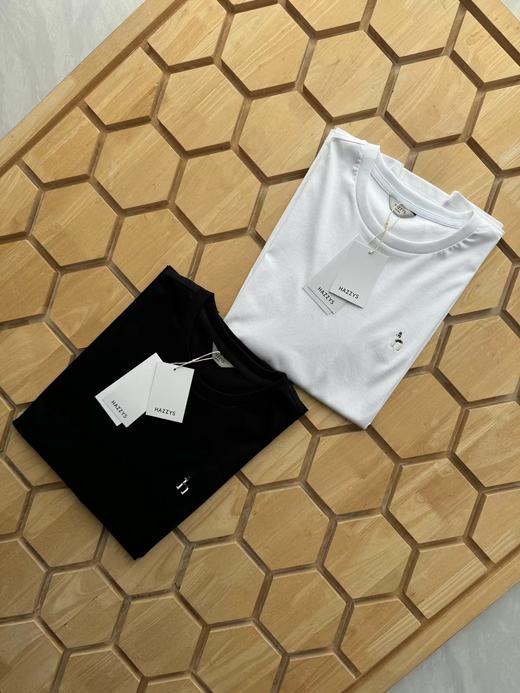 F032706夏季新款男士休闲小LOGO纯棉基础白色短袖T恤衫 商品图3