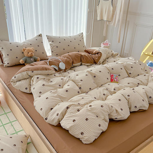 萌可兔 春夏款小布袋四件套 ins风 超柔古法水洗仿云感棉 A类母婴级 10款可选 商品图8