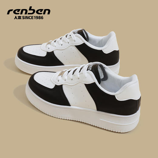 分销【人本春季鞋】人本板鞋女2026春秋新款厚底小众百搭运动轻便跑步舒适复古休闲鞋 RB-S0092516 商品图3