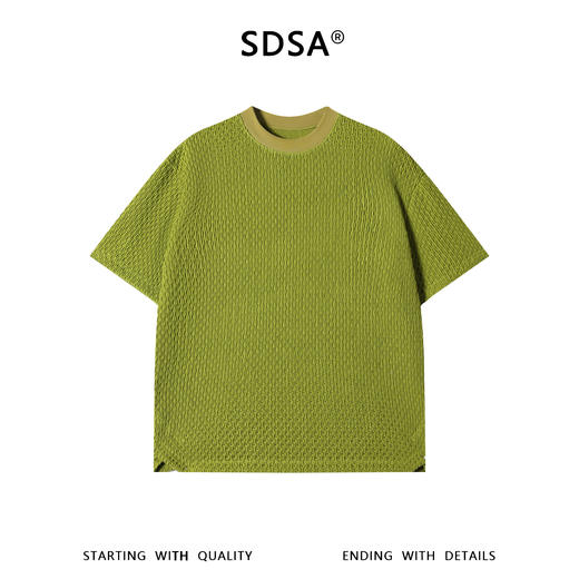 26T230SDSA男装2026新款高贵轻奢日系复古纯色肌理圆领短袖T恤百搭上衣 商品图1