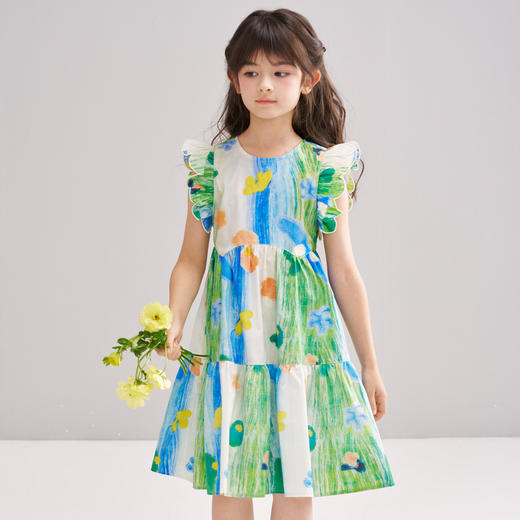 笛莎Deesha 2026年夏季新款松饼熊女童连衣裙连衣裙  预售预计4月6日发货 商品图2