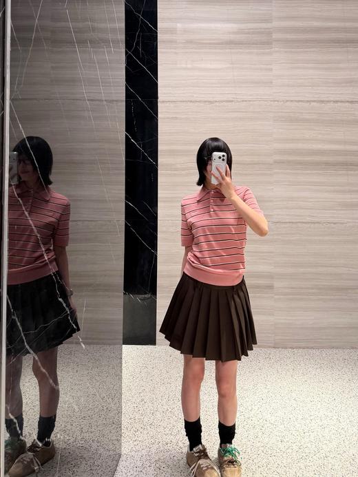 Miu* 26Ss春夏新款 撞色条纹棉质Polo短袖针织衫（MM） 商品图6