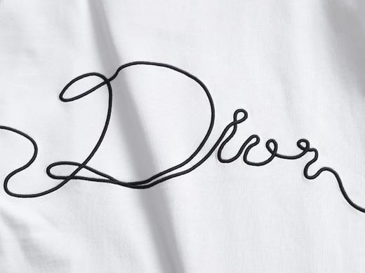 F032754休闲宽松男女同款日常通勤字母刺绣工艺圆领短袖T恤 商品图8