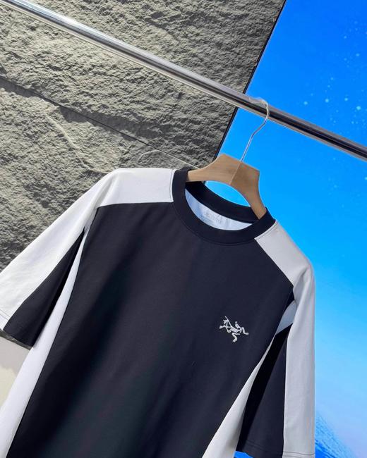 F032743拼接短袖圆领休闲运动服情侣款速干透气运动休闲训练短袖T恤 商品图7