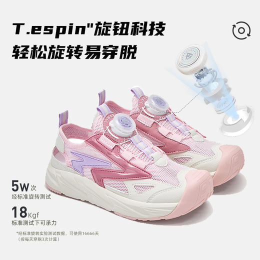 泰兰尼斯夏季中大童时尚旋钮扣运动凉鞋T07D5B7078 商品图5