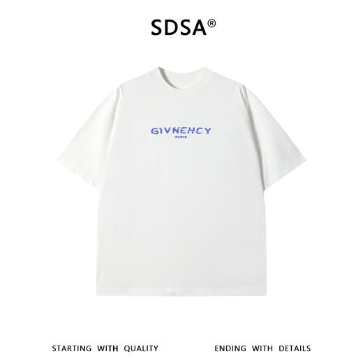 SDSA男装2026新款高贵轻奢美式潮牌印花字母圆领短袖T恤百搭宽松 商品图0