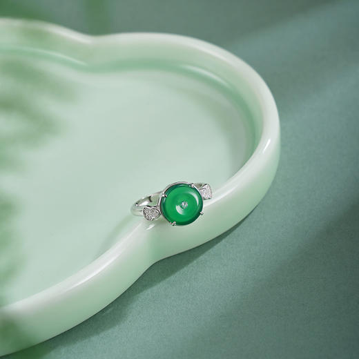 子佩集【福禄凝华】银S925戒指【JZ017477】绿玉髓平安扣葫芦2602 商品图1