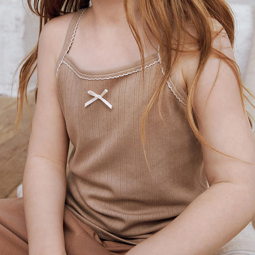 迷你巴拉巴拉女童背心柔软亲肤竹棉抑菌透气甜美家居服宝宝上衣夏 商品图4