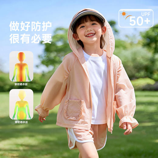 贝贝怡女童夏日防晒衣皮肤衣外套upf50防晒服ZB2FS004 商品图3