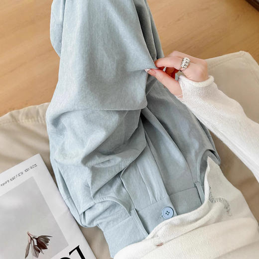 【夏季新款❗️西装奶芙阔腿裤】个性百搭，显瘦时髦，各种风格轻松HOLD住！女高腰百搭薄款休闲直筒女裤薄款慵懒风垂感阔腿裤 商品图2