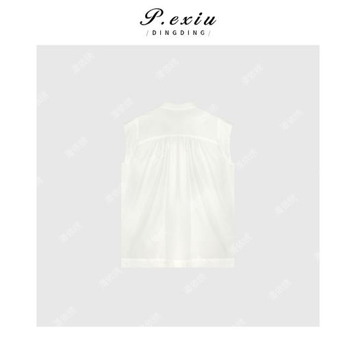 03-5潘依绣丁丁宠粉【甜布蕾】100%棉极简主义立领小飞袖衬衫W-62086 商品图2