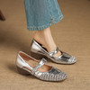 【预售5天】镂空透气凉鞋女夏季真皮软底银色女鞋舒适不累脚单鞋ASN&3390 商品缩略图2