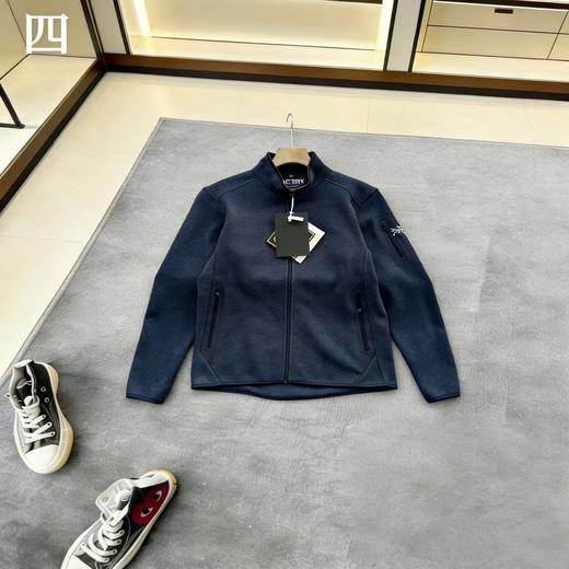 F0327119高性能针织立体硅胶带拉链袖袋立领抓绒夹克外套 商品图8