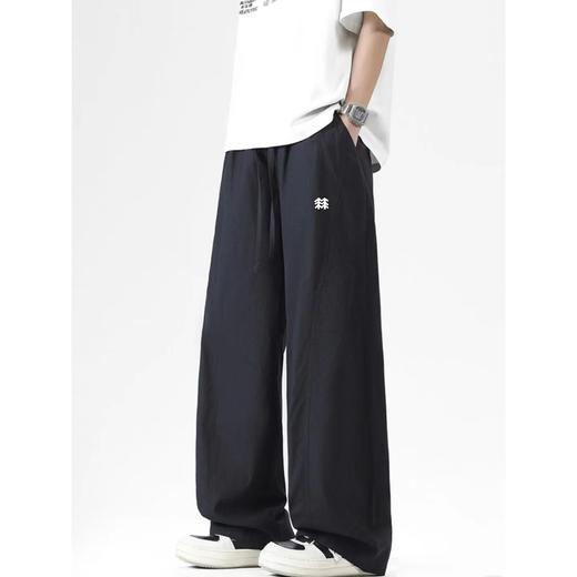 F032730新款美式宽松阔腿裤百搭运动休闲拖地工装纯色伞兵裤 商品图1