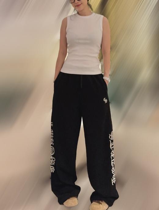 女款刺绣抽绳卫裤长裤he009 商品图3