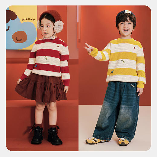 [毛衣]迷你巴拉巴拉男女童儿童毛衫冬柔软亲肤保暖拜年服上衣 商品图2