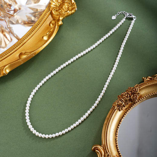 子佩集银S925珍珠惜王妃项链【ZXLY3.5-4MM】珠串2602 商品图1