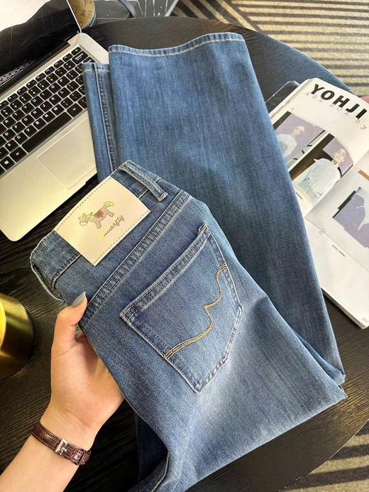 F0327117弹力窄版直筒牛仔裤女2026新款春季宽松阔腿裤 商品图5