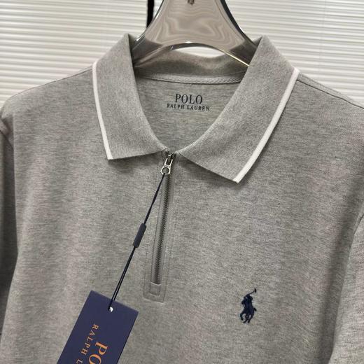 F032777休闲纯色领子小马刺绣半拉链新款镶边翻领男士POLO衫 商品图13