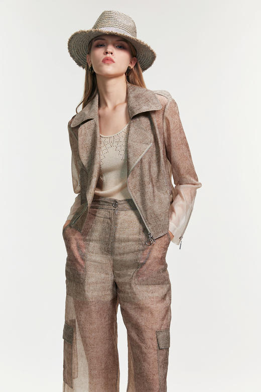 SAFICOO 休闲气质 立体剪裁 机车夹克外套 商品图0